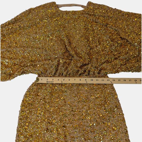 ASOS Glam ✨Gold Sequin Midi Dress - Picture 9 of 16